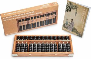 Abakuser | Digital Standard Abacus-28.5Cm-Profesjonell 13-kolonne Soroban-regner (Funksjonell og pedagogisk verktøy) Vintage-stil Kinesisk treabacus.