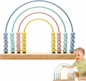 Abakuser | Tømmerregnbue abacus perler, telling leker, barn, tidlig matematikk, Montessori, lærings spill for småbarn