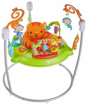 Aktivitetsenter | Tiger Time Jumperoo Baby Bouncer Aktivitetscenter med 360-graders rotasjonssete 3 justerbare høydeinnstillinger Musikk, lys og lyder