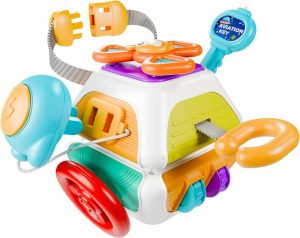 Aktivitetskuber | Baby Busy Board Cube – Montessori sansetøy for 1-3 åringer  Barnesete fly spill for reise  Læringsaktiviteter  Babybursdagsgave 6 9 12 18 måneder  1 2 år gamle gutt jente