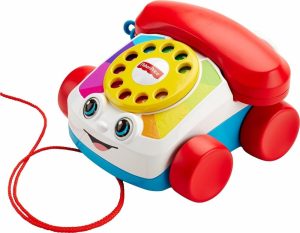 Elektroniske tidlige utviklingsspill | Toddler Trekketoy Snakke Telefon Leke Telefon med Drehklokke og Hjul for Gange Lekealder 1+ år