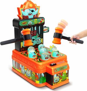 Hammering & Pounding Toys | Lekeautomat spill for 3 åringer. Slå Mole-spill. Miniatyr elektronisk interaktiv hammere og slåtter spill. Gaveidé for småbarn gutter jenter alder 3 4 5 6 7 8+. Karikatur zombie stil Halloween-leketøy.