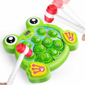 Hammering & Pounding Toys | Whack A Frog Game med 2 hammer, barneutviklingsspill for småbarn, morsom bursdagsgave for barn 2+, leker for 2-4 år gamle gutter og jenter