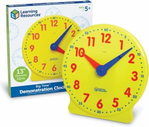 Læringsklokker | Big Time Learning Clock – Analog Clock – Homeschool – 12 Hour – Grunnleggende matematikkutvikling – Aldre 5+