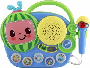 Musikalske leker | Auxiliary Cocomelon Toy Singalong Boombox With Microphone For Toddlers – Built-In Music And Flashing Lights – Fans Of Cocomelon Gifts