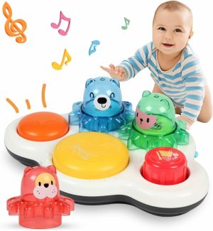 Musikalske leker | Barnespill for 1-åring gutt jente  Barneleker for 1-2 år  Montessori-leker for 1-2 år  Early Learning Baby Musikkleker for 6-12-18 måneder  9 måneder gamle barnespill med musikk og lys  Gaveleker for 1-2 år gamle barn