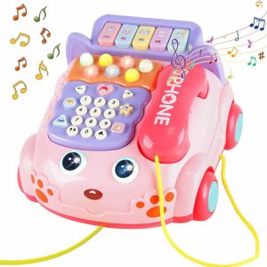 Musikalske leker | Barnetelefonleke, Barneleke, Barnetelefon cartoon, Baby piano musikk lys leke, Barnesimsleke, Barnetelefon, jente med lys, foreldre-barn interaktiv leke, gave, gutt jente tidlig utdanning gave, rosa 18M+