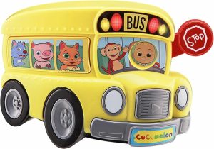 Musikalske leker | Cocomelon Musikkbus for barn – Gule skolebus med innebygde Cocomelon-sanger og lydeffekter. Moro musikkbus-leke for Cocomelon-fans. Bus-leke for småbarn med blitslys.