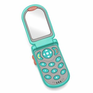 Musikalske leker | Flip og Peek Fun Telefon: Bilingual med 3 engelske og 3 spansk fraser Lydeffekter for engasjement Peek A Boo speil inne 2 farger Alder 3 måneder + Blyantgrønn 1 antall (pakke med 1)