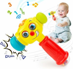 Musikalske leker | Lekeapparater til 1-årig gutt fødselsdagsgave – Hammer Baby Toys 12-18 Måneders musikkale lekeapparater med lysblinker – Lekeapparater til 1 + år gammel gutt og småbarnsleker alder 1-2 år Babyleker påskestuffers