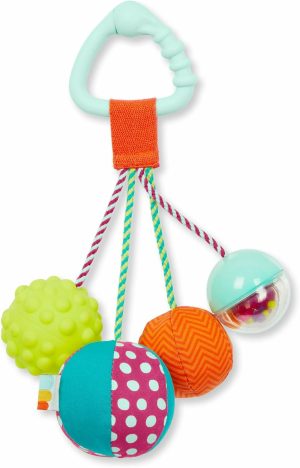 Rattler & Myke Ringer | B. Baby- Sensory Baby Rattle – Baby Leke – 4 Kuler & Klipe – Farger, teksturer og lyder – Lyder så klissete – 3 Måneder +