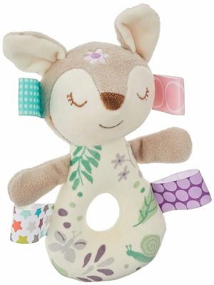 Rattler & Myke Ringer | Embroidert Soft Ring Rattle – Flora Fawn