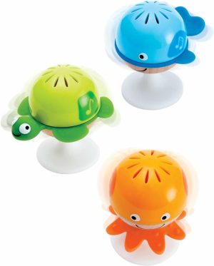 Rattler & Myke Ringer | Put-Stay Rattle Set | Tre havdyr sugestremmer spillset  Barneopplærings spillset  Multi  5» X 2» (E0330)