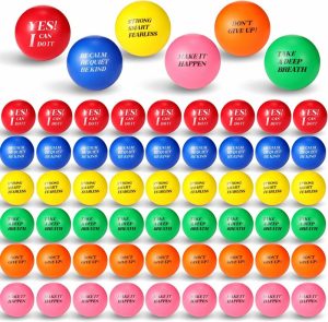 Kuler | 72 stk motivasjonssjokkballer fargerike skumballer inspirerende stresslindrende baller for voksne barn håndøvelsesballer stressballer uroballer for motivasjon og oppmuntring (fargerike farger)