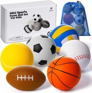 Kuler | Sett med 6 miniatyr sportsfomleballer for barn Ball  Utendørs barnetøy  Barnetøy ball  Barnetøy sports  Utendørs leketøy for barn  Barnas utendørs lek  Fomle fotball  Babyball  Barns gutteleketøy