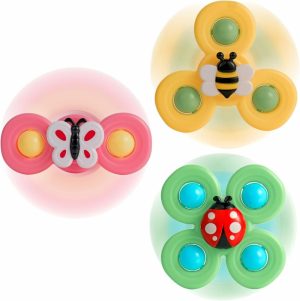 Spinnhjul | 3 stk. sug cup spinner leker for babyer  Fidget Spinners sanseleker Badetøy 6-12-18 måneder Luftfart Bils reise essensielt 1-3 år gammel gutt jente fødselsdagsgave til baby