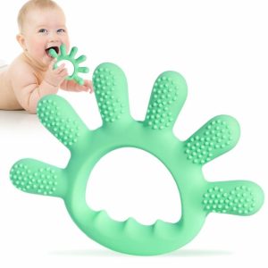 Tannhuggere | Babysilikon tyggeleker  Madestandard tyggeleker for babyer 0-6 måneder | 6-12 måneder  Fingertyggeleker for lettelse av tyggeplager, barnas tyggeleker  3 4 5 måneder gamle utviklingsleker for babyjenter og -jenter, gaveidéer