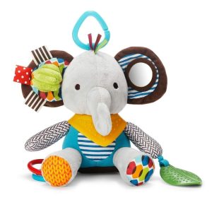 Tannhuggere | Bandana Buddies Babyaktivitet og tannlesingsleke med multi-sensorisk rattle og teksturer – Elefant