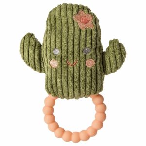 Tannhuggere | Søt Soothie Myk Baby Rattle med Tuggring 15 cm  Kaktus