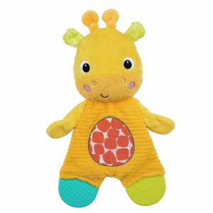 Tannhuggere | Snuggle & Teethe Bpa-fri krøllete tyggeleke babyleke – giraffe