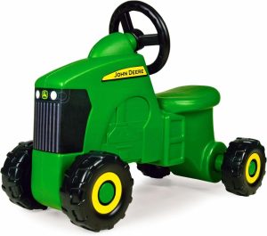 Trykk- og dra-leker | John Deere Sit ‘N Scoot AktivitetsTRACTORLEK – Fot til gulv Barnesykkel – John Deere TraktorLEK for småbarn – 20 x 9,8 x 16,15 tommer – Grønn – 2 år og oppover