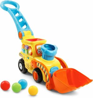 Trykk- og dra-leker | Pop-A-Balls Push & Pop Bulldozer, Gult