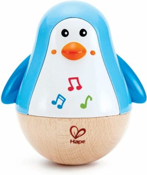 Musikalske leker | Penguin Musical Wobbler | Fargerik Vippendanser Penguin  Rullende Leke For Børn 6 Måneder+  Flere Farger  5» X 2» (E0331)   Blå