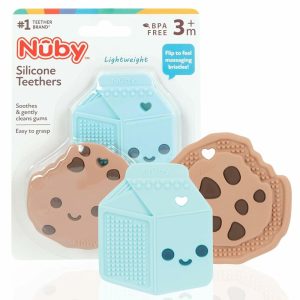 Tannhuggere | All Silicone Chocolate Chip Cookie & Milk Carton Teether – 2 Pack 3+ Måneder