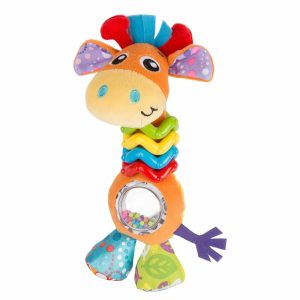 Rattler & Myke Ringer | Bead Buddy Giraffe – Interaktiv babyplaskelapp og tyggeleke for utviklingsglede  Engasjerende leke for babyer og småbarn på 3+ måneder – Engasjerende følelsestoy for nyfødte