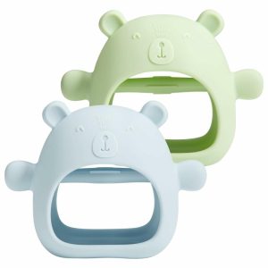 Tannhuggere | 2-Pack Baby Tannhjelpelynger Baby fjernkontrollleketøy og gamepad tannhjelp for babyer 0-6 måneder 6-12 måneder Tannhjelpelynger for nyfødte sugbehov Bpa-fri (Blå & Mynte)